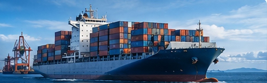 Container ship carrying freight